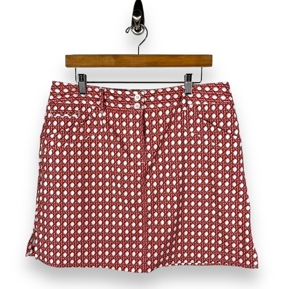 4 for $20 SALE! Nivo by Lanctot Classic Golf Skort, Red/White Print, Size 12 - Picture 1 of 11